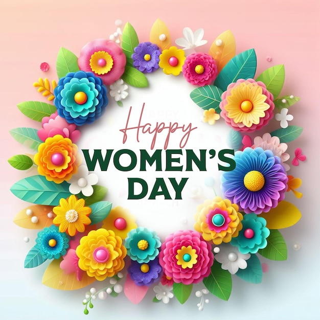 PSD happy international day of women 8th march social media post with womens day poster design