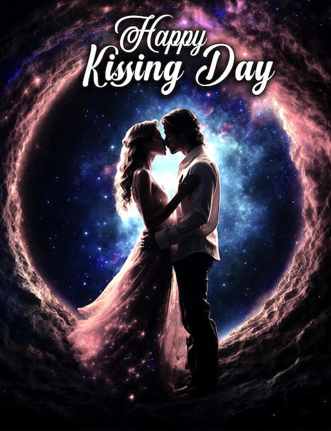 PSD Happy International Kissing Day July 06 Romantic kissing moment view generated by Ai