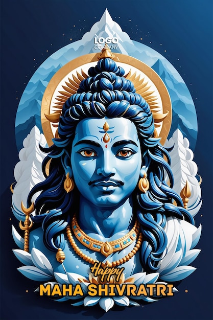 PSD Happy maha Shivratri with trisulam a Hindu festival celebrated of lord shiva night