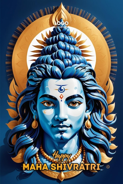 PSD Happy maha Shivratri with trisulam a Hindu festival celebrated of lord shiva night