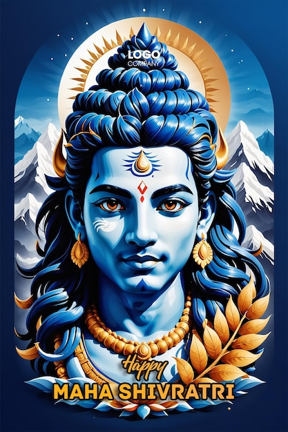 PSD Happy maha Shivratri with trisulam a Hindu festival celebrated of lord shiva night