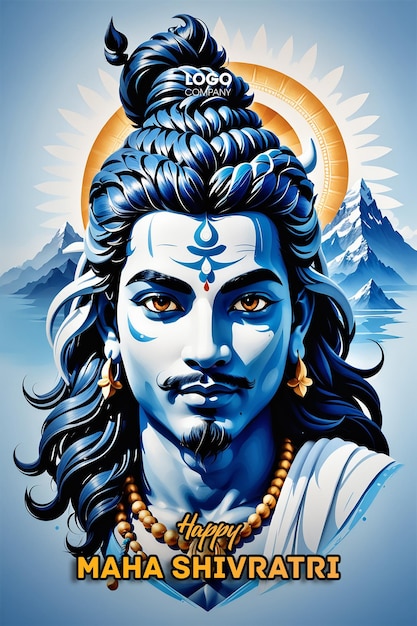 PSD Happy maha Shivratri with trisulam a Hindu festival celebrated of lord shiva night