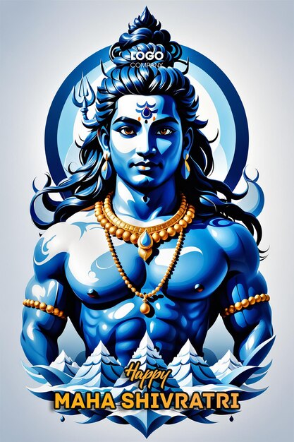 PSD Happy maha Shivratri with trisulam a Hindu festival celebrated of lord shiva night