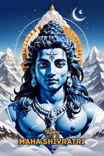 PSD Happy maha Shivratri with trisulam a Hindu festival celebrated of lord shiva night