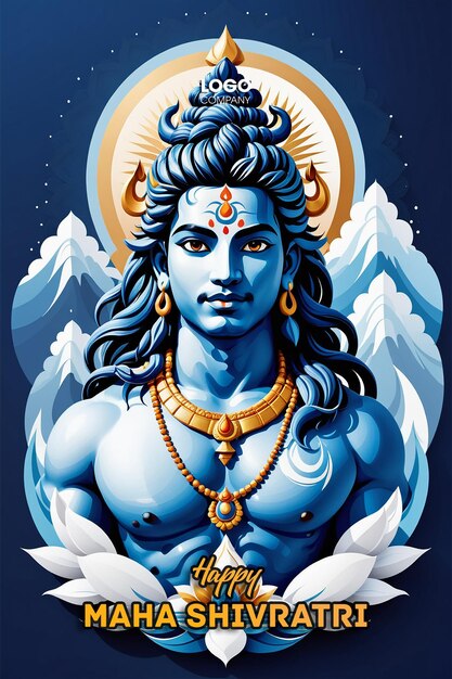 PSD Happy maha Shivratri with trisulam a Hindu festival celebrated of lord shiva night