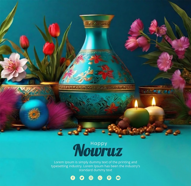 PSD happy nowruz day banner design template