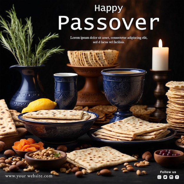 PSD psd happy passover social media post design