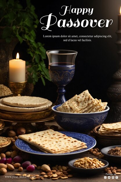 PSD happy passover social media poster design