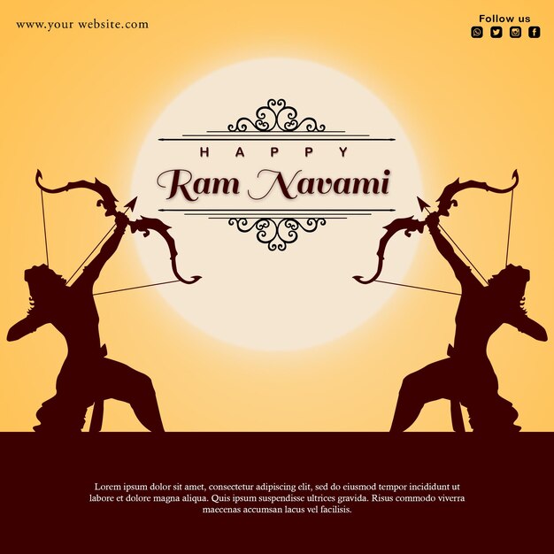 PSD psd happy ram navami social media post design