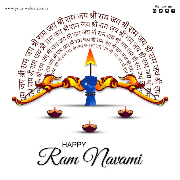 PSD happy ram navami social media post design