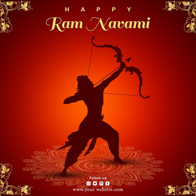 PSD psd happy ram navami social media post design