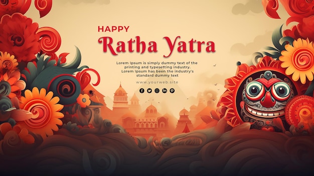 PSD happy rath yatra wishing template indian festival