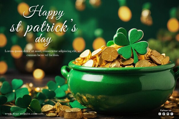 PSD psd happy st patricks day poster design template