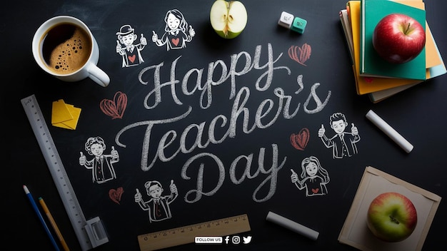 PSD psd happy teachers day banner and social media background