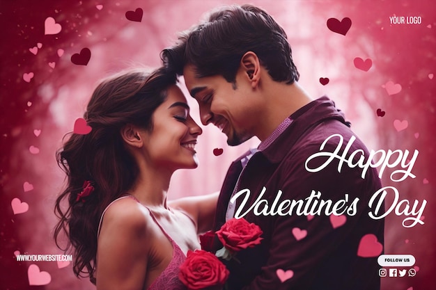 PSD happy valentines day social media post design