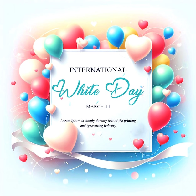 PSD Happy white day background design