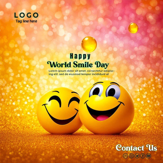 PSD Happy world laughter day banner design generated by Ai