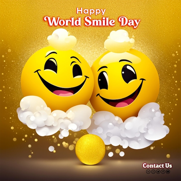 PSD Happy World laughter day celebration illustration template design