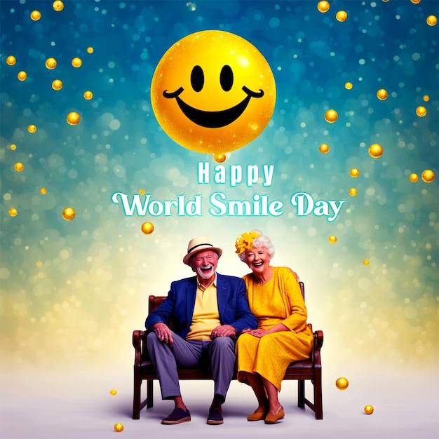 PSD Happy world smile day banner design generated by Ai