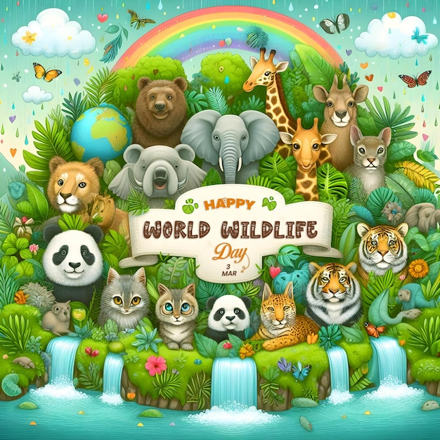 PSD Happy world wildlife day