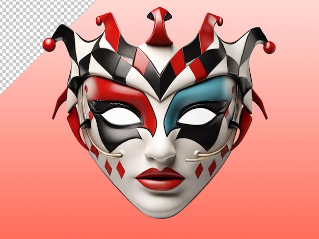 psd of a harlequin mask on transparent background