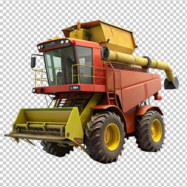 PSD of a harvester isolated on transparent background 3d renderin