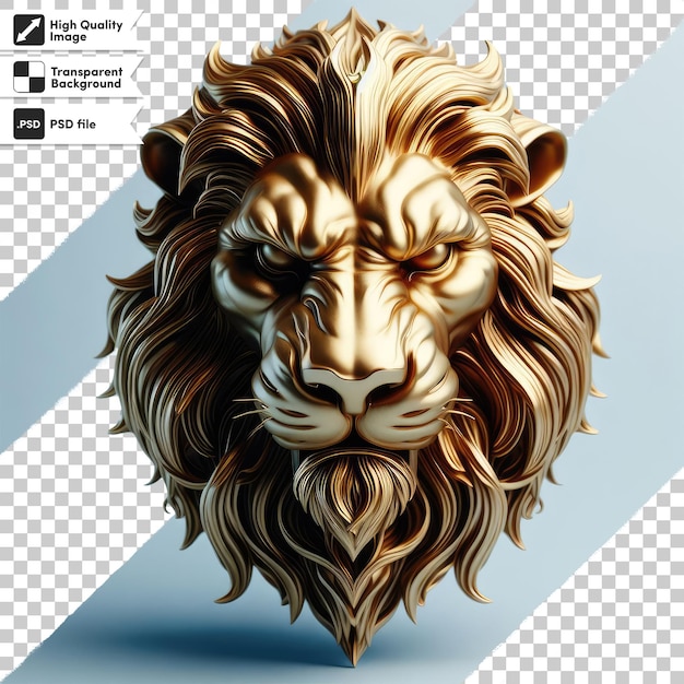 PSD head of lion on transparent background