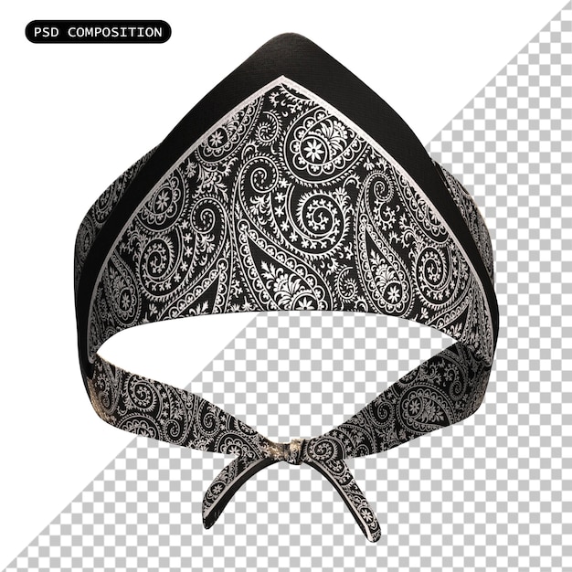 PSD headband bandana ganster Fashion Cloth isolated 3D Render illustration