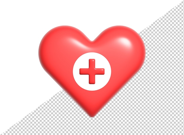 PSD Heart Health comic bubble icon 3d render illustration