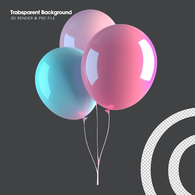 PSD psd helium balloon object isolated 3d render