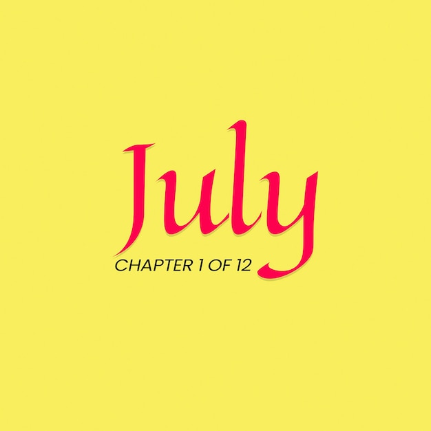 PSD psd hello july typography design for social media and instagram post template