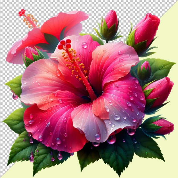 PSD psd hibiscus flower isolated png on transparent background