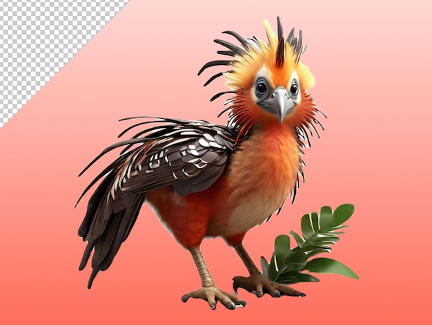 psd of a hoatzin on transparent background