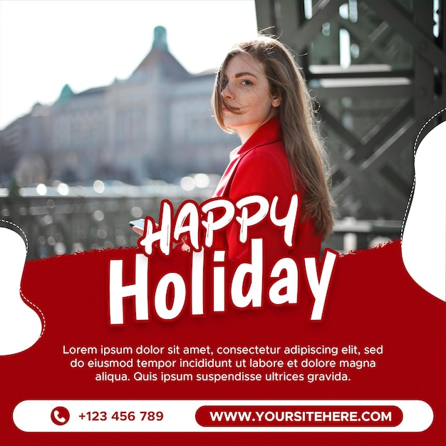 PSD holiday social media post template