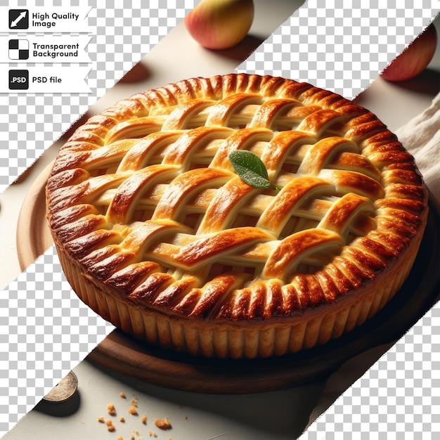 PSD homemade apple pie on transparent background with editable mask layer