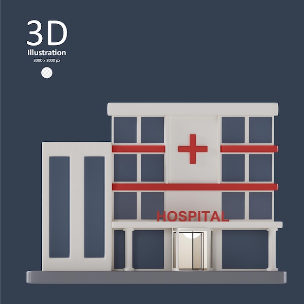 PSD hospital icon isolated 3d render illustration