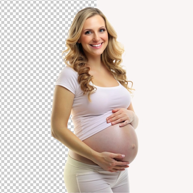 PSD psd of a hot loving pregnant woman isolated on transparent background