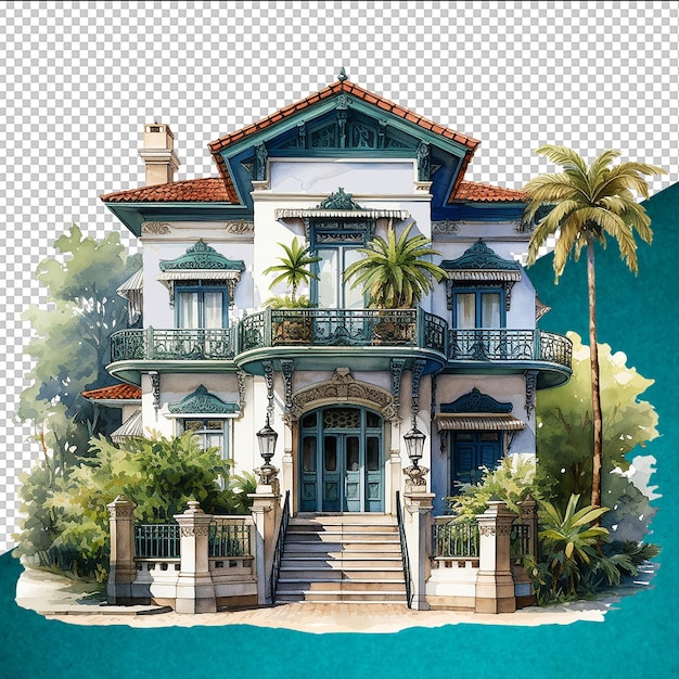 PSD house on transparent background