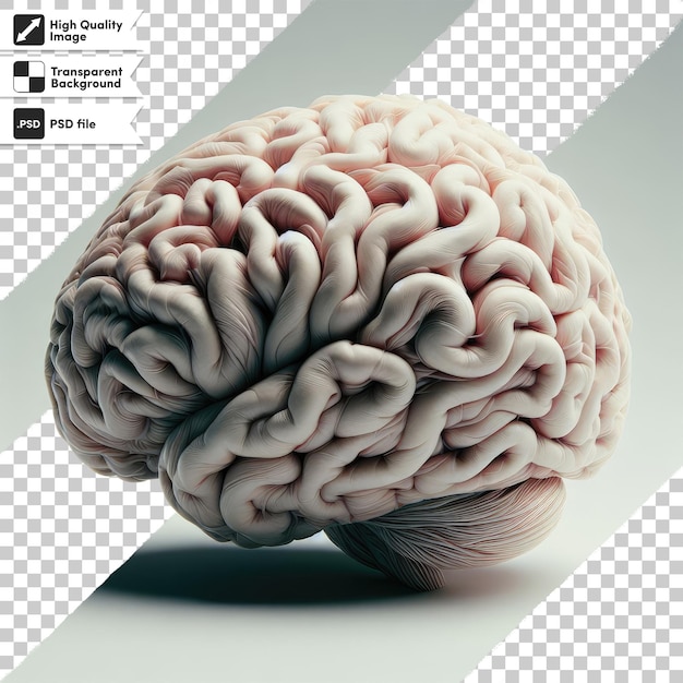 PSD human brain on transparent background with editable mask layer