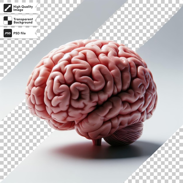 PSD human brain on transparent background with editable mask layer