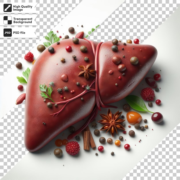 PSD psd human liver organ on transparent background with editable mask layer