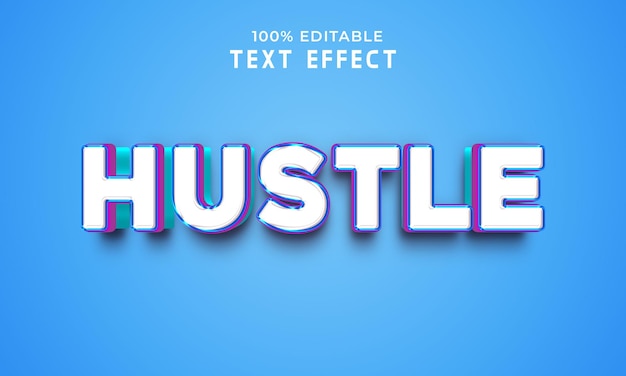 PSD hustle 3d text style effect