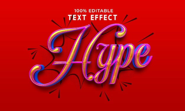 PSD hype 3d editable text effect template