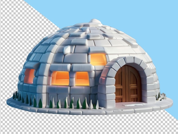 psd of a igloo on transparent background