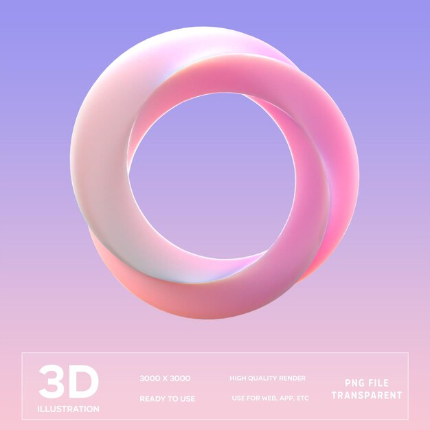 PSD psd illusion torus 3d illustration