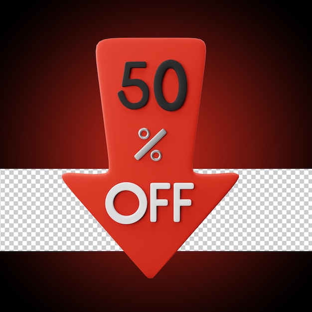 PSD psd illustartion of 50 percent off discount array