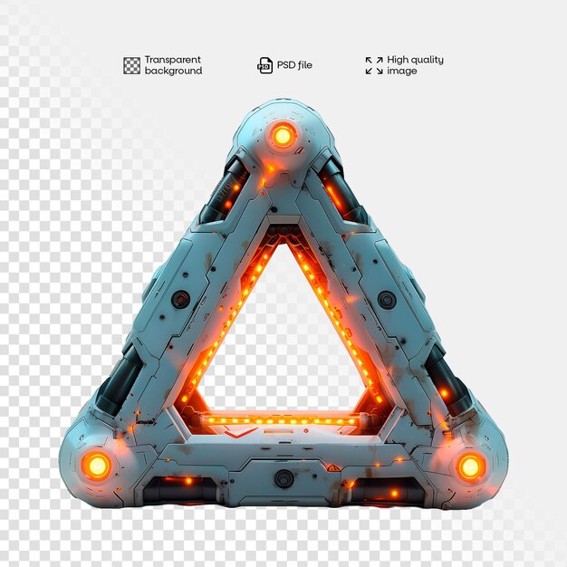 PSD Image of a futuristic triangle without background