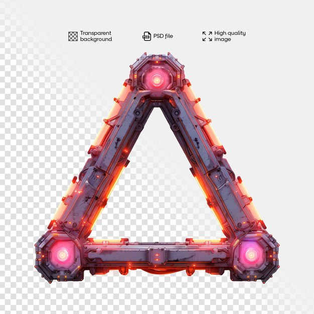 PSD Image of a futuristic triangle without background