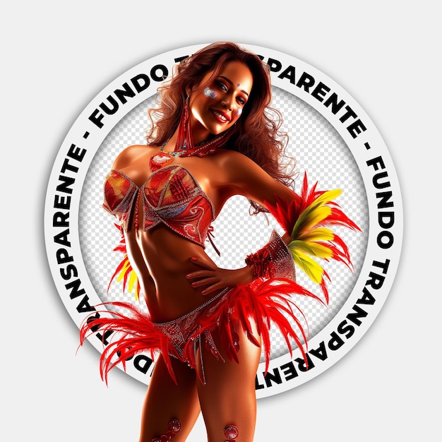 PSD Image without background brazilian woman carnival