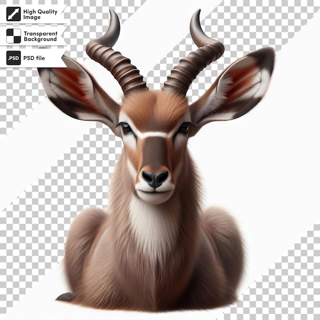 PSD impala antelope in the savannah on transparent background with editable mask layer